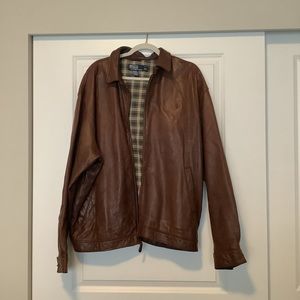 MENS Polo by Ralph Lauren Classic Vintage Brown Leather Jacket (size XL)